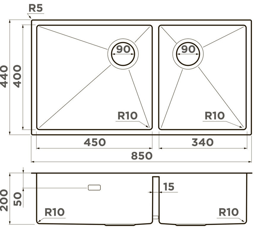 Схема с размерами