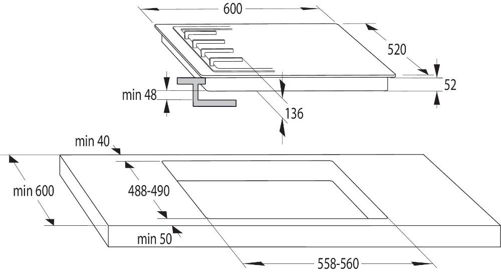 Схема встраивания с размерами