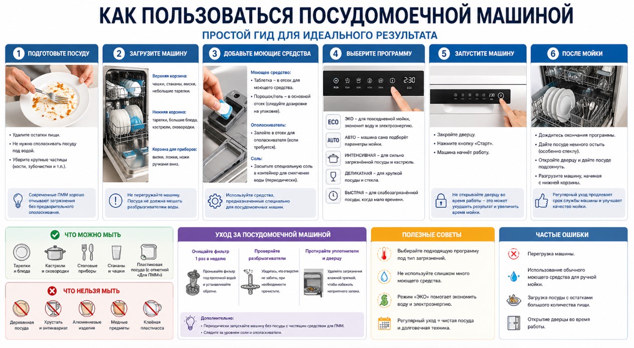 Как пользоваться посудомоечной машиной