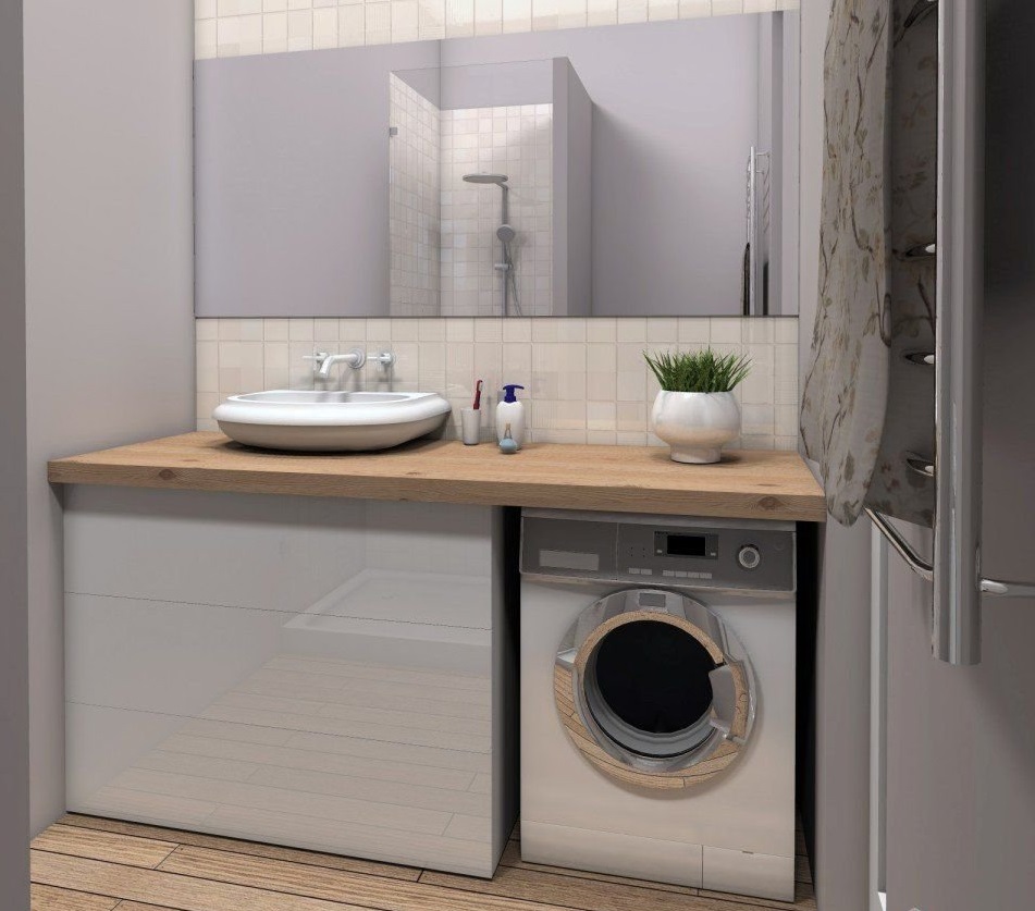 Встраиваемая стиральная машина в ванной