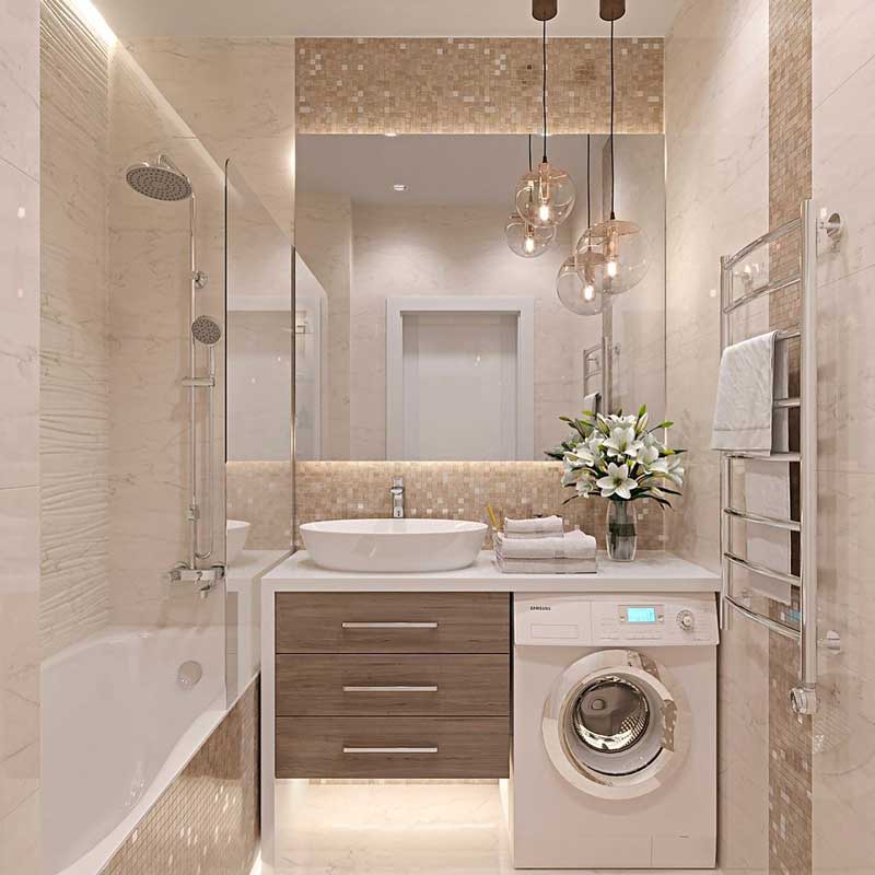 Встроенная стиральная машина под раковиной