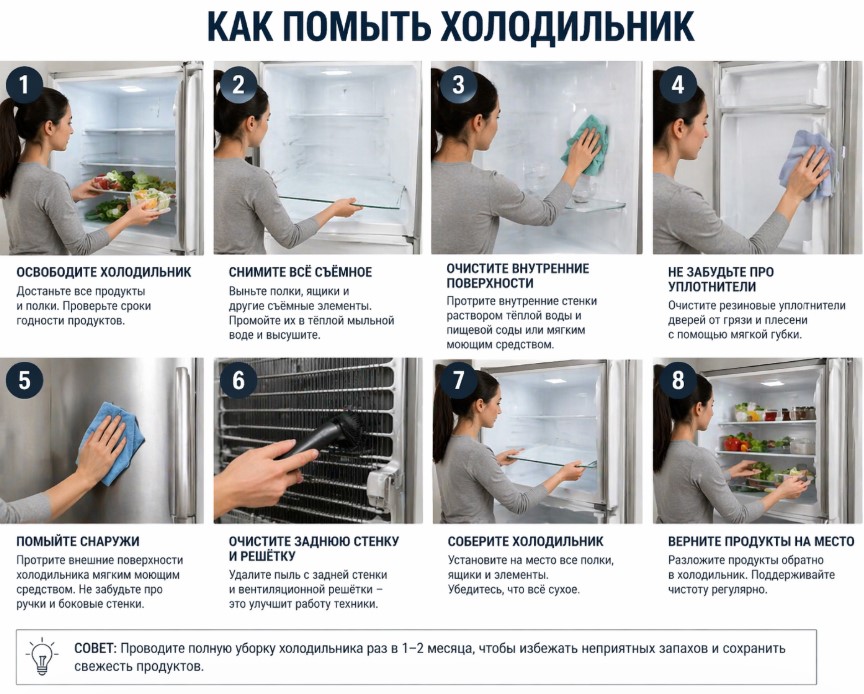 Как помыть холодильник после разморозки Как помыть холодильник после разморозки