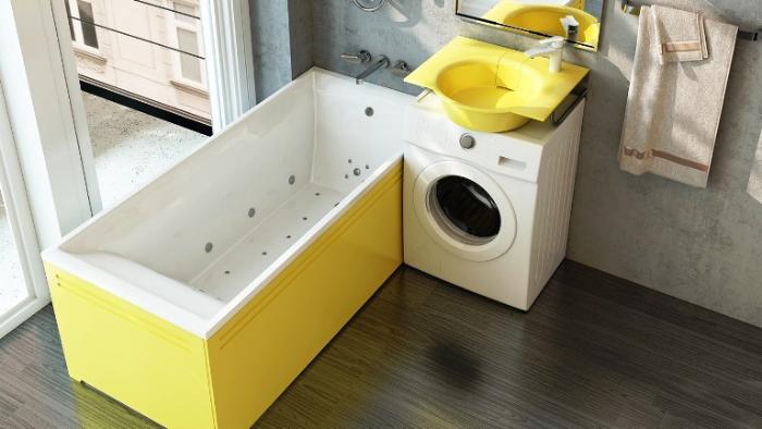 Встроенная стиральная машина под раковиной