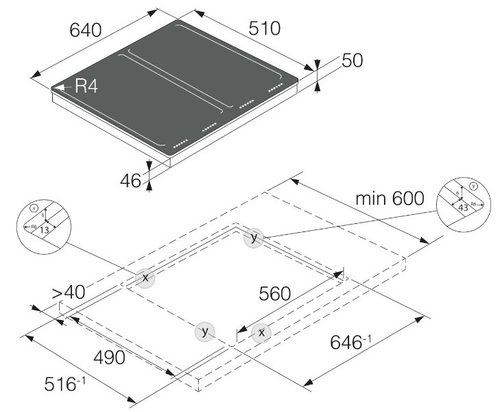 Размеры варочных панелей Asko