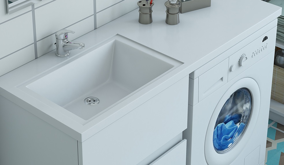 Встраиваемая стиральная машина в ванной