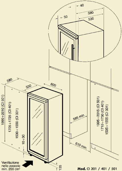 Стандартная ширина встраиваемых винных шкафов 60 см Стандартная ширина встраиваемых винных шкафов