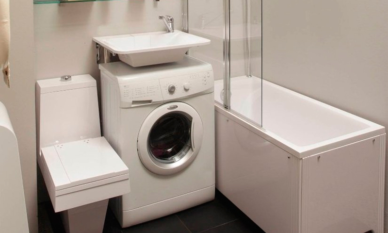 Встроенная стиральная машина под раковиной