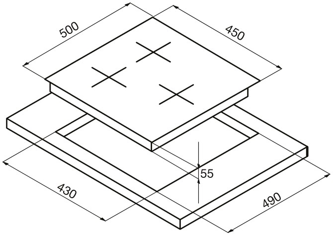 Размеры варочных панелей 3 конфорки 45 см ширина Размеры варочной панели с 3 конфорками 45 см ширина