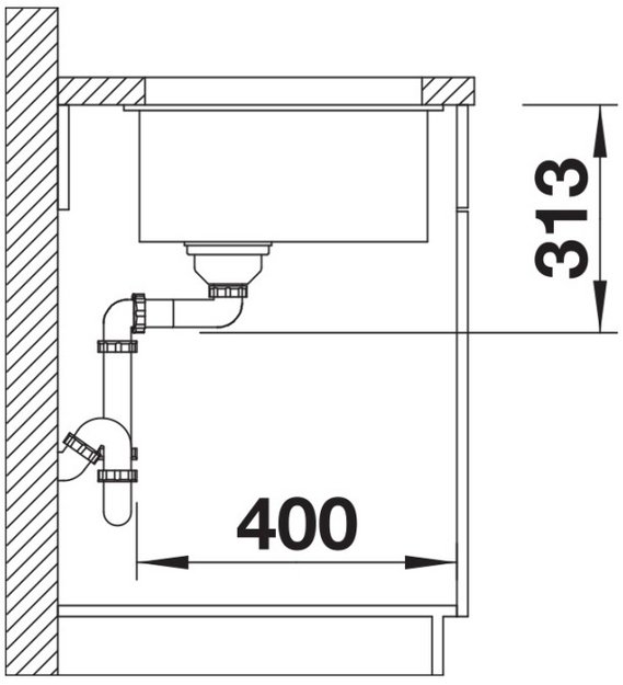 Мойка BLANCO SUBLINE 400-U Silgranit вулканический серый (фото 7) Мойка BLANCO SUBLINE 400-U Silgranit вулканический серый (preview 7)