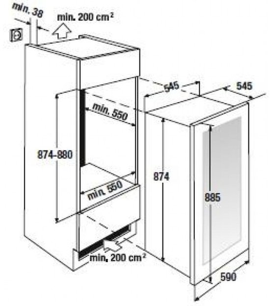 Встраиваемый холодильник для охлаждения вина Kuppersbusch FWK 2800.0 S8 (preview 4)