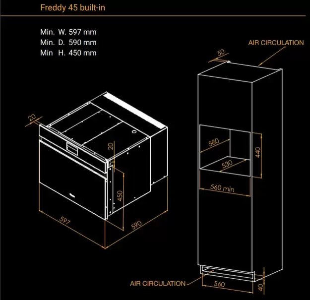 Встраиваемый шкаф шоковой заморозки Irinox Freddy 45 HF452350003 (текстурированная латунь/черный) (preview 13)
