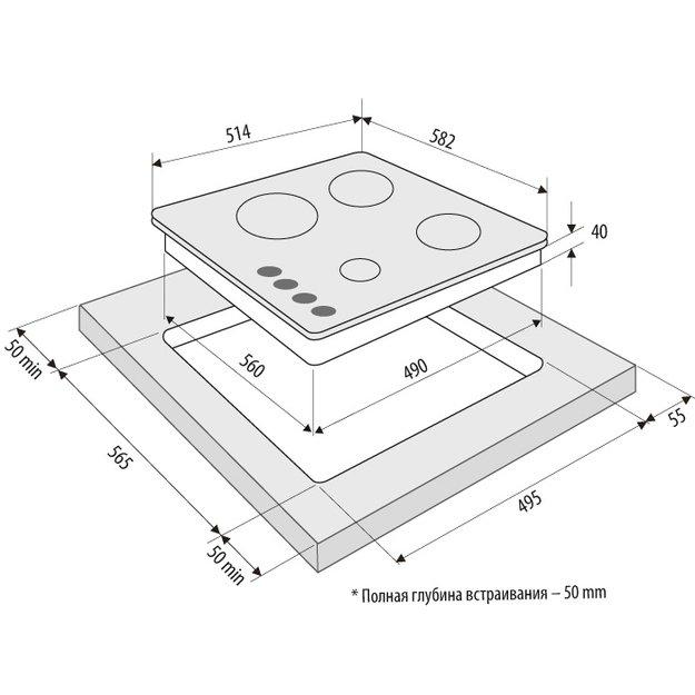 Газовая варочная поверхность KRONA ALMA 60 BL (preview 9)