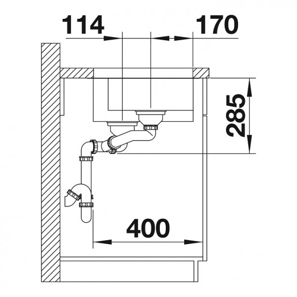 Мойка Blanco SUPRA 340/180-U клапан-автомат, чаша справа полированная нержавеющая сталь (preview 6)
