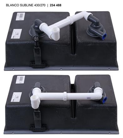 Мойка Blanco SUBLINE 430/270-U с отводной арматурой InFino® черный (preview 3)