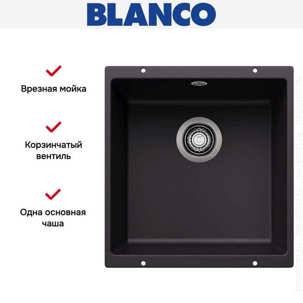 Мойка Blanco ROTAN 400-U Silgranit черный (preview 6)