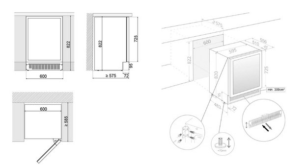Встраиваемый винный шкаф Pando PVMBP 60-44CRL (preview 5)