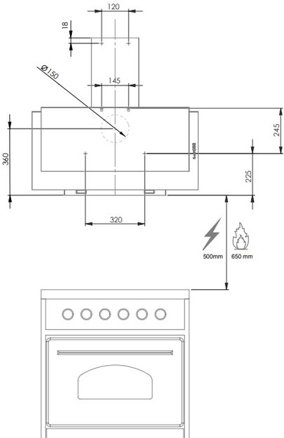 Вытяжка Pando P-730/90 CR NE+BL V. 1050 SEC PLUS (preview 4)