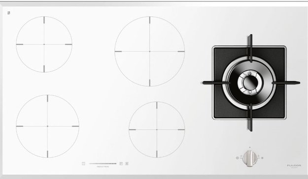 Газо-электрическая панель Fulgor Milano CH 905 ID TS G DWK WH (preview 1)