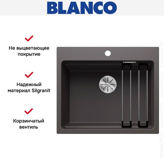Мойка BLANCO ETAGON 6 Silgranit темная скала (preview 8)