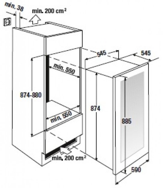 Встраиваемый холодильник для охлаждения вина Kuppersbusch FWK 2800.0 S (preview 2)