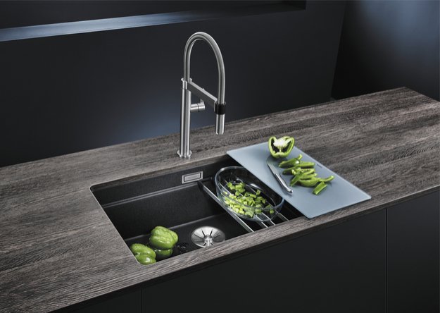 Мойка Blanco Etagon 700-U Silgranit черный клапан-автомат InFino 525891 (preview 6)