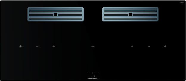 Индукционная варочная поверхность с вытяжкой Kuppersbusch с чёрными ручками KMI 12850.0 SR-S Stainless steel (preview 1)