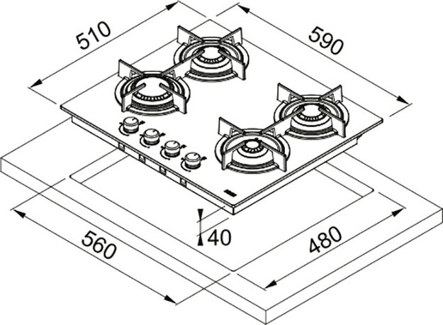 Варочная панель Franke FHCR 604 4G HE BK C (preview 5)