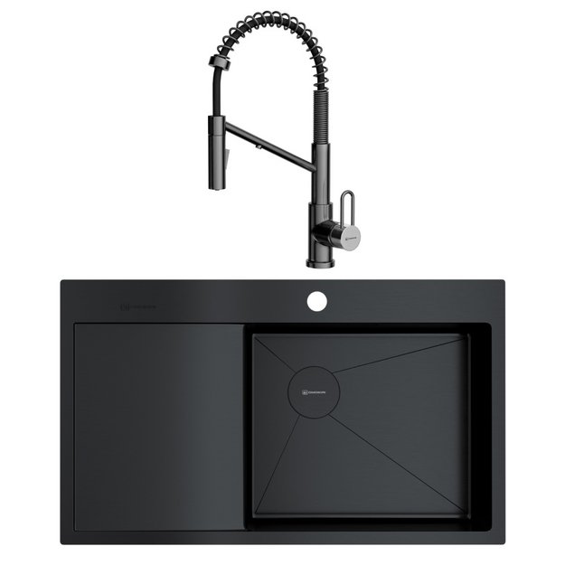 Omoikiri (мойка AKISAME 86 SIDE GB-R + смеситель MIKAWA 2 PLUS-SB GB) (preview 1)