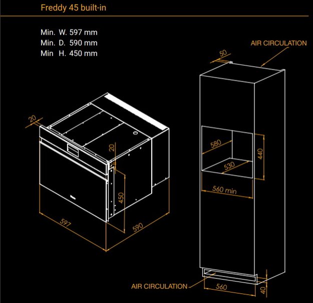 Встраиваемый шкаф шоковой заморозки Irinox Freddy 45 HF452350023 (под навесную панель/анодированная сталь) (preview 11)