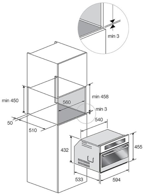 Встраиваемая микроволновая печь Fulgor Milano FCMO 4507 TM BK (preview 4)