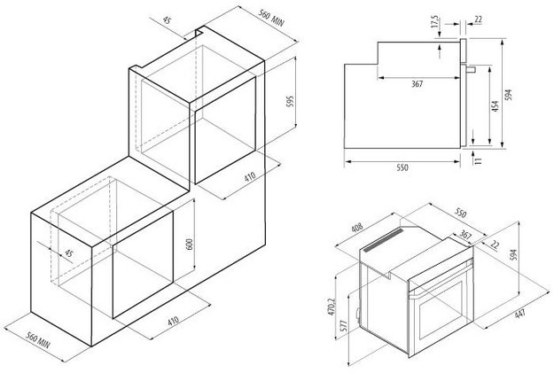 Духовой шкаф KRONA SONATA 45 WH G2 (preview 12)