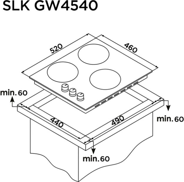 Газовая варочная панель Schaub Lorenz SLK GW4540 (фото 9) Газовая варочная панель Schaub Lorenz SLK GW4540 (preview 9)