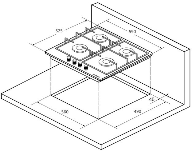 Газовая варочная панель Kuppersberg FGC 63 W Silver (preview 4)