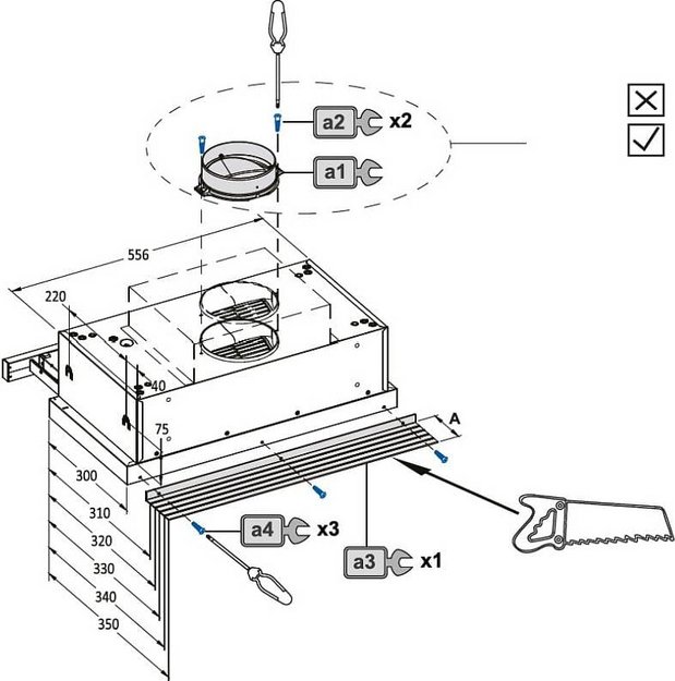Встраиваемая вытяжка с выдвижным экраном Korting KHP 69617 DGN (preview 4)