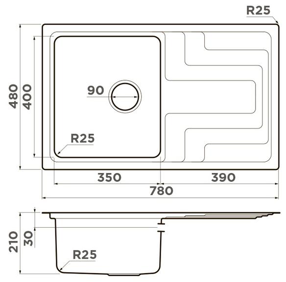Мойка Omoikiri Mizu 78-IN нержавеющая сталь, крыло справа (preview 7)