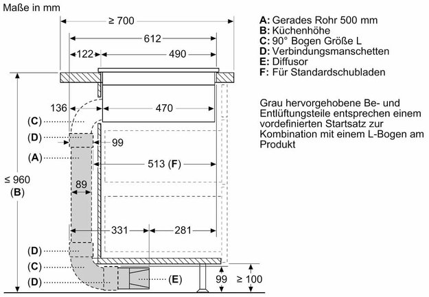Комплект для рециркуляции для варочных панелей с интегрированной вытяжкой Neff Z861KR2 (preview 3)