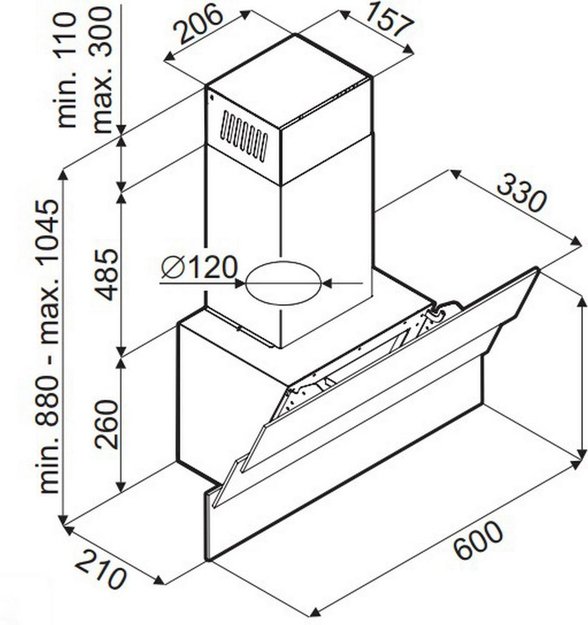 Кухонная вытяжка MAUNFELD Cascada Mini 60 темно бежевый (preview 4)