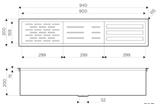Встраиваемая сушка для посуды с вставками Omoikiri DRY-02-GM (preview 3)