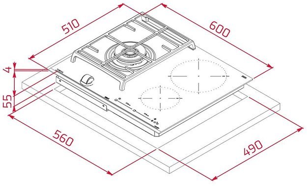 Варочная панель Teka HYBRID JZC 63312 ABN BLACK (preview 2)
