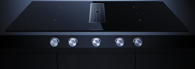 Индукционная варочная поверхность с вытяжкой Kuppersbusch с ручками из нержавеющей стали KMI 9850.1 SR-E Stainless steel (preview 2)