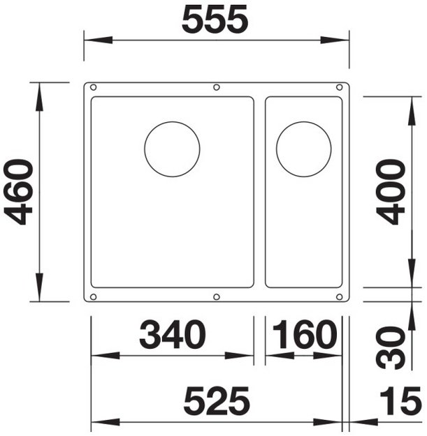 Мойка BLANCO SUBLINE 340/160-U Silgranit алюметаллик, чаша слева (preview 2)