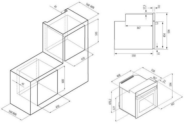 Духовой шкаф KRONA RITUS 45 BL/BL G2 (preview 8)