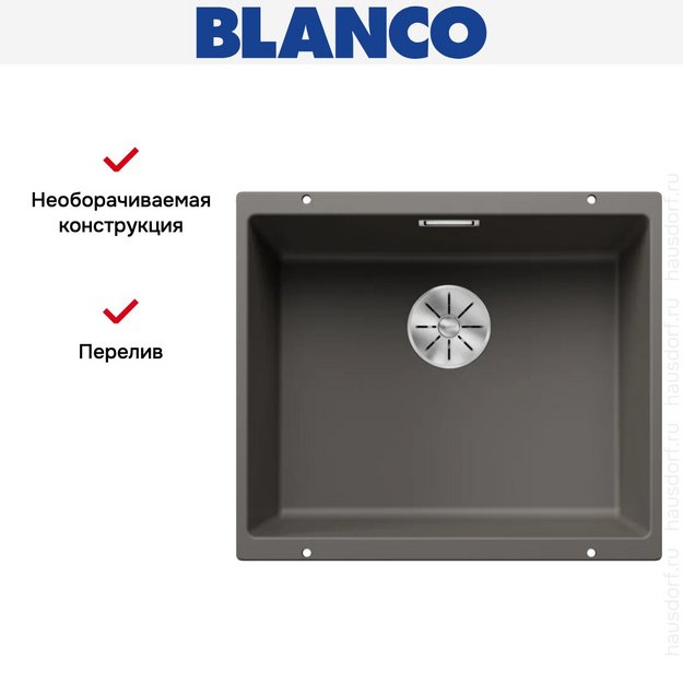 Мойка BLANCO SUBLINE 500-U Silgranit вулканический серый (preview 4)