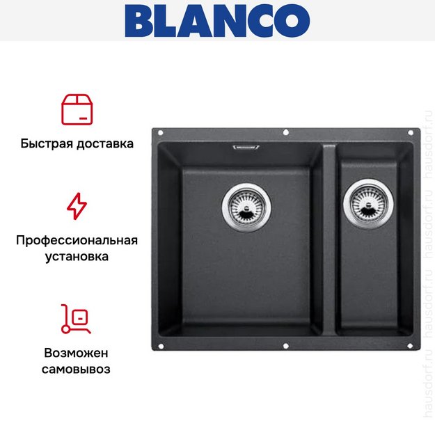 Мойка Blanco ROTAN 340/160-U Silgranit антрацит (preview 5)