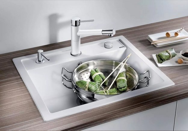 Мойка BLANCO DALAGO 6 Silgranit мягкий белый, клапан-автомат (фото 3) Мойка BLANCO DALAGO 6 Silgranit мягкий белый, клапан-автомат (preview 3)