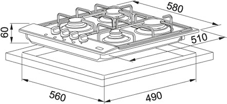 Независимая варочная панель Franke FHL 604 4G XS C (preview 2)