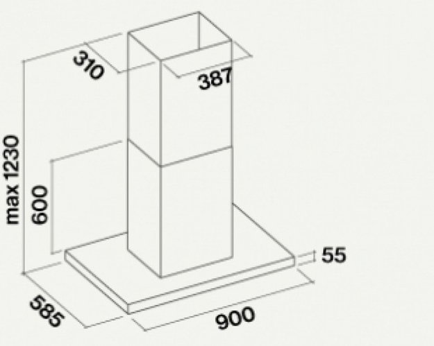 Вытяжка Falmec Lumina 90 Glass Black island (NRS) (preview 2)