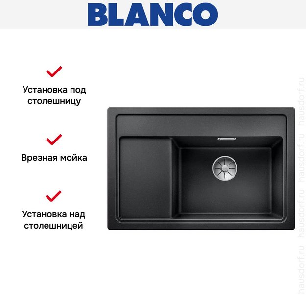 Мойка Blanco ZENAR XL 6 S Compact чаша справа, доска стекло клапан-автомат InFino® антрацит (preview 3)
