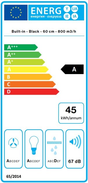 Встраиваемая вытяжка Falmec VIRGOLA NO-DROP TOUCH 60 BLACK (preview 8)