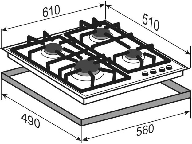 Газовая варочная панель Zigmund Shtain G 19.6 B (preview 4)